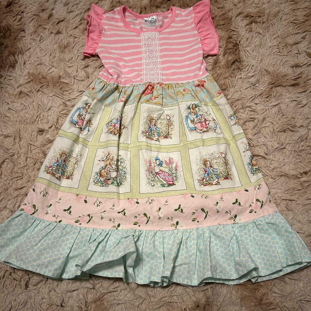 Pink and Green Kids Dress